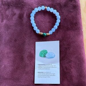 Evolve Mala Aquamarine & Malachite Stone Bracelet
